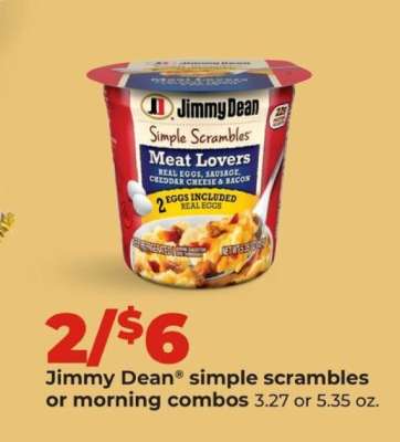 Jimmy Dean Simple Scrambles or Morning Combos