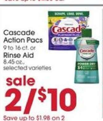 Cascade Action Pacs or Rinse Aid