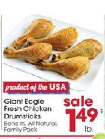 Giant Eagle Fresh Chicken Drumsticks