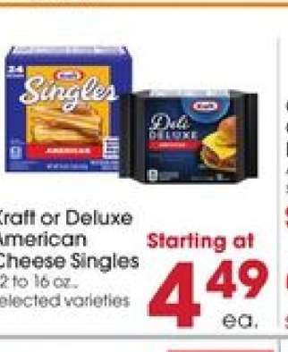 Kraft or Deluxe American Cheese Singles