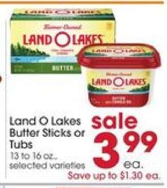 Land O Lakes Butter Sticks or Tubs