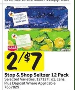 Stop & Shop Seltzer 12 Pack