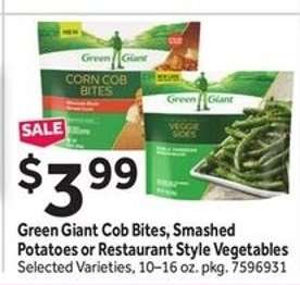 Green Giant Cob Bites, Smashed Potatoes or Restaurant Style Vegetables