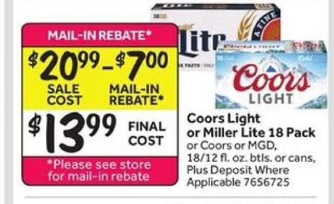 Coors Light or Miller Lite 18 Pack