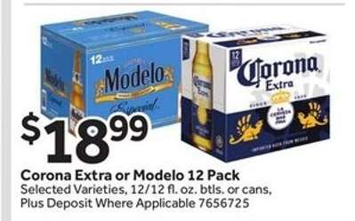 Corona Extra or Modelo 12 Pack