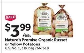 Nature’s Promise Organic Russet or Yellow Potatoes