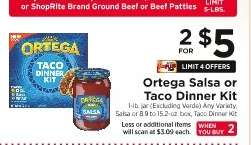 Ortega Salsa or Taco Dinner Kit