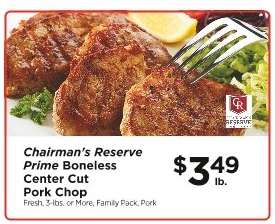 Chairman's Reserve Prime Boneless Center Cut Pork Chop
