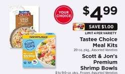 Tastee Choice Meal Kits / Scott & Jon's Premium Shrimp Bowls