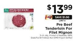 Pre Beef Tenderloin for Filet Mignon