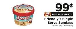 Friendly's Single Serve Sundaes