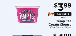 Temp Tee Cream Cheese