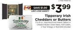 Tipperary Irish Cheddars or Butters