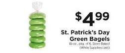 St. Patrick's Day Green Bagels