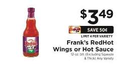 Frank's RedHot Wings or Hot Sauce