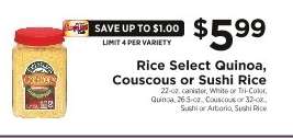 Rice Select Quinoa, Couscous or Sushi Rice