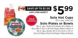 Solo Hot Cups or Solo Plates or Bowls