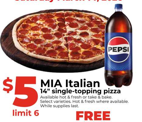 MIA Italian 14" single-topping pizza