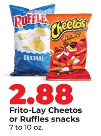Frito-Lay Cheetos or Ruffles snacks