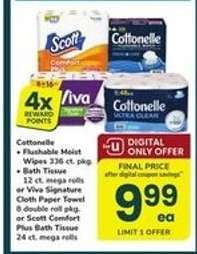 Cottonelle, Viva, Scott