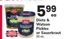 Dietz & Watson Pickles or Sauerkraut