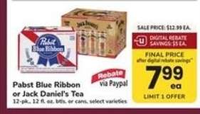 Pabst Blue Ribbon or Jack Daniel's Tea