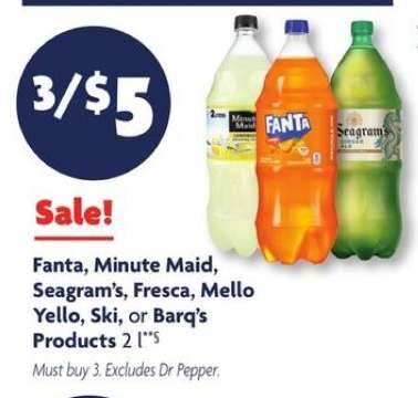 Fanta, Minute Maid, Seagram's, Fresca, Mello Yello, Ski, or Barq’s Products