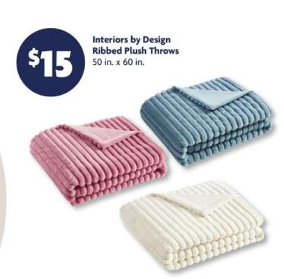 Interiors by Design Ribbed Plush Throws