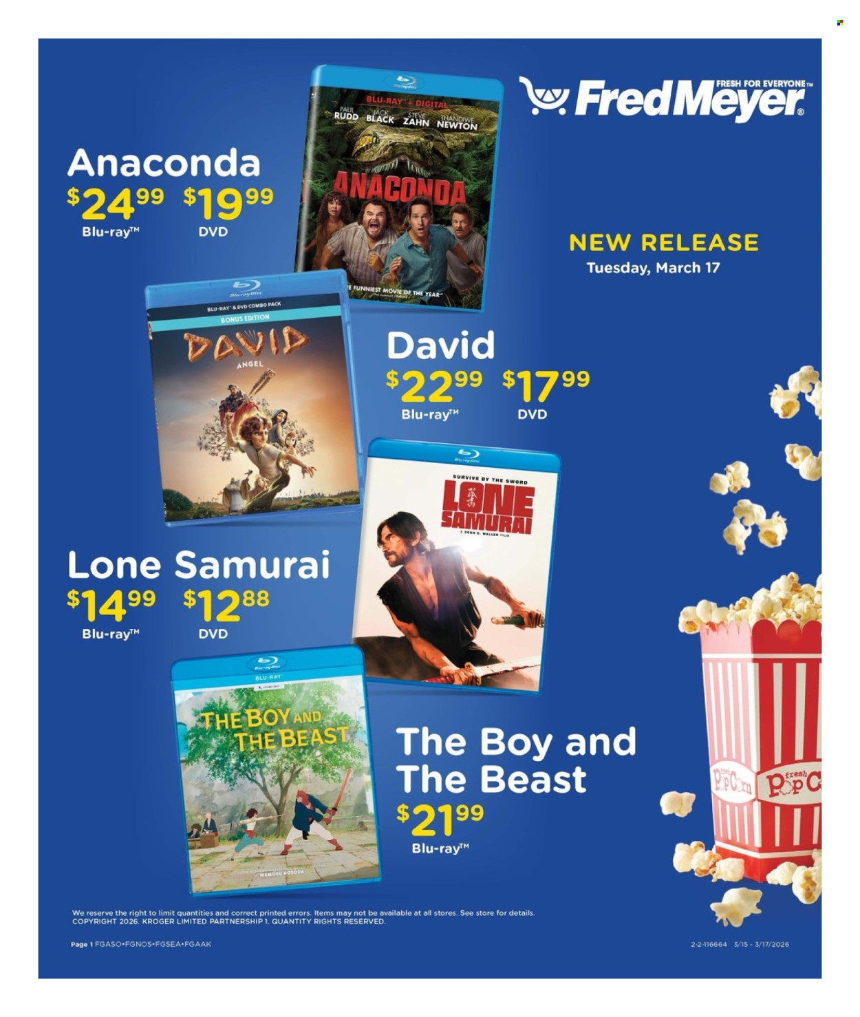 Fred Meyer ad - 03/15/2026 - 03/17/2026. Page 1