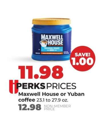 Maxwell House or Yuban Coffee