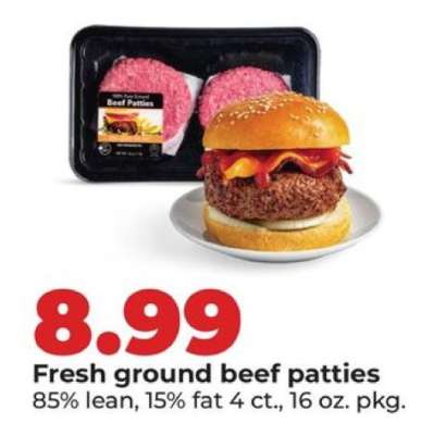 Fresh ground beef patties