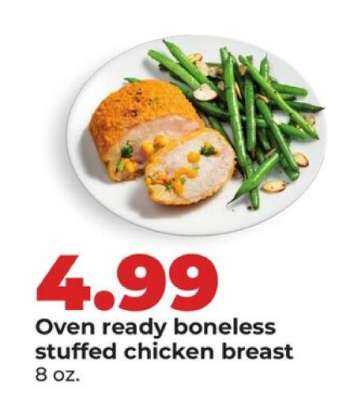 Oven ready boneless stuffed chicken breast
