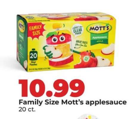 Family Size Mott’s applesauce