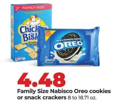 Family Size Nabisco Oreo cookies or snack crackers