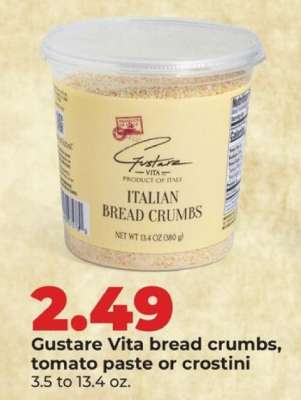 Gustare Vita bread crumbs, tomato paste or crostini
