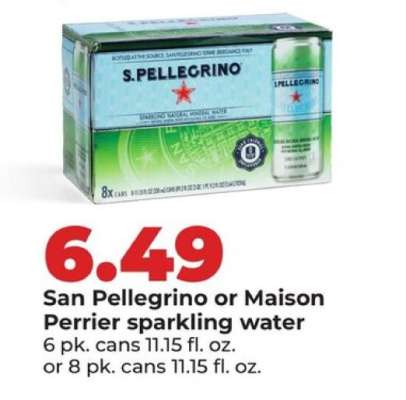 San Pellegrino or Maison Perrier sparkling water