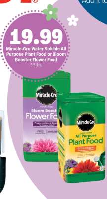 Miracle-Gro Water Soluble All Purpose Plant Food or Bloom Booster Flower Food