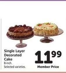 Single Layer Decorated Cake