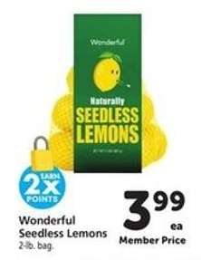 Wonderful Seedless Lemons