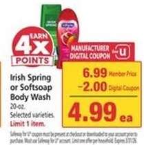 Irish Spring or Softsoap Body Wash