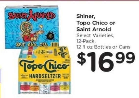 Shiner, Topo Chico or Saint Arnold