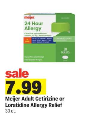 Meijer Adult Cetirizine or Loratidine Allergy Relief