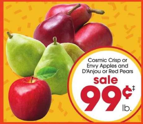 Cosmic Crisp or Envy Apples and D'Anjou or Red Pears