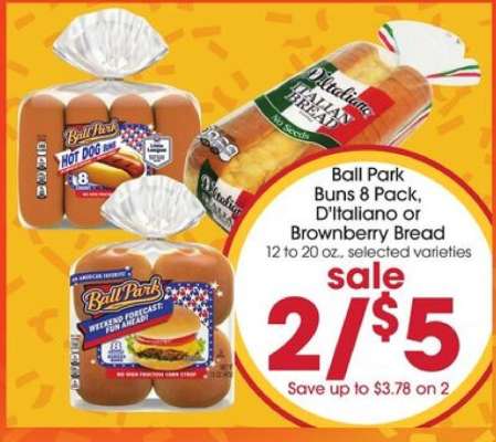 Ball Park Buns 8 Pack, D'Italiano or Brownberry Bread
