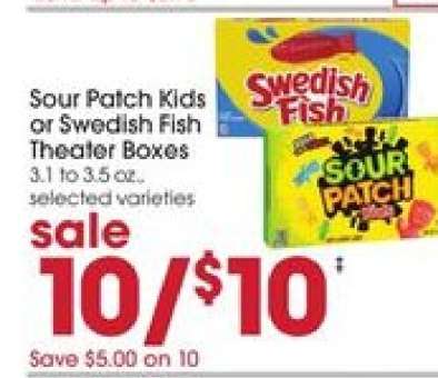 Sour Patch Kids or Swedish Fish Theater Boxes
