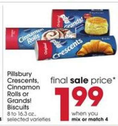 Pillsbury Crescents, Cinnamon Rolls or Grands Biscuits
