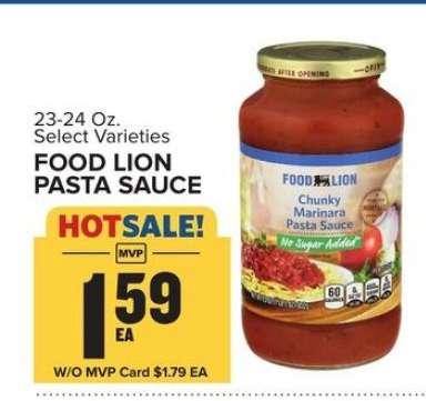 Food Lion Pasta Sauce
