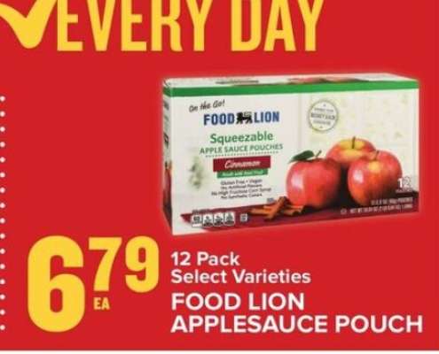 FOOD LION APPLESAUCE POUCH