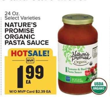 NATURE'S PROMISE ORGANIC PASTA SAUCE
