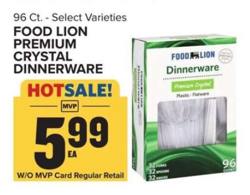Food Lion Premium Crystal Dinnerware